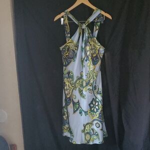 Banana Republic Blue and Green Backless Dress